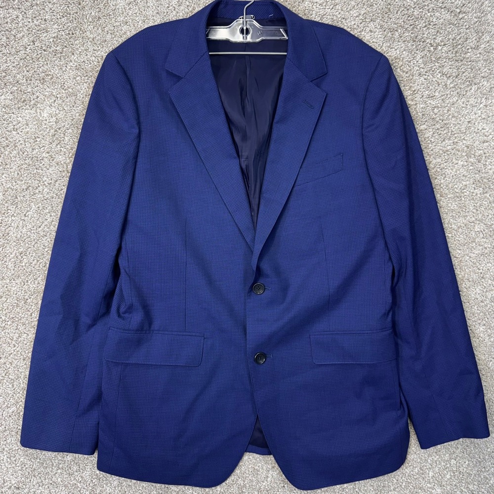 Bonobos Blazer Mens 40R Jetsetter Blue Micro Check Slim Fit EUC